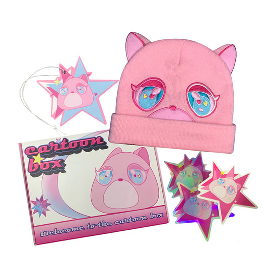 Gorro de Lana Tejido Cálido con Oso Bordado de Ojos Diferentes - Image 4