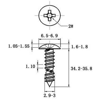 Tornillo Autorroscante de Acero Inoxidable Cabeza Ancha Tipo Champiñón - Image 11