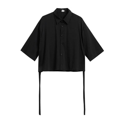 Camisa Suelta Cuello Cuadrado Manga Corta para Hombre - Image 3