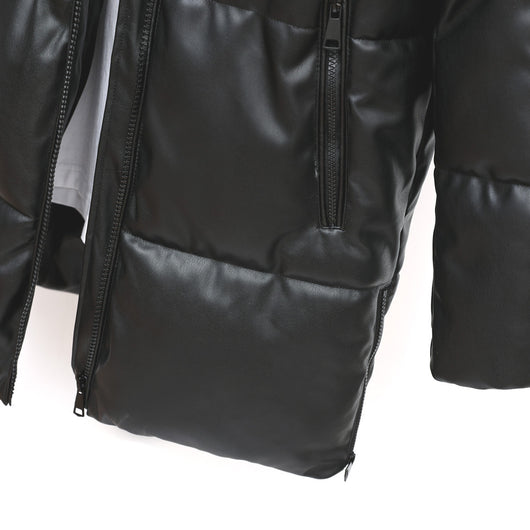 Chaqueta de Cuero Acolchada para Mujer - Calidez y Estilo - Image 11