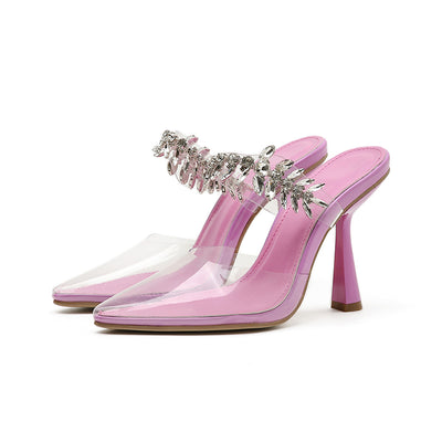 Sandalias de Tacón Alto Puntiagudo con Cristales de Lujo en Colores Frutales - Image 5