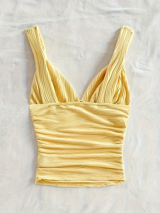 Blusa Escotada con Pliegues Ajustada - Diseño Europeo Moderno - Image 12