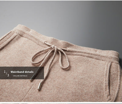 Pantalones Harem Casual de Lana Gruesa con Cintura Alta para Hombre - Image 13
