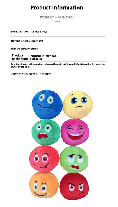 Colorful pet puzzle balls with cartoon faces and cactus designs, packaged in a clear drawstring bag. - Image 6