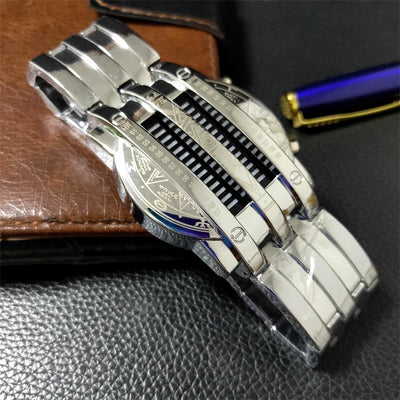 Reloj LED Binario de Acero Inoxidable Doble Fila - Image 14
