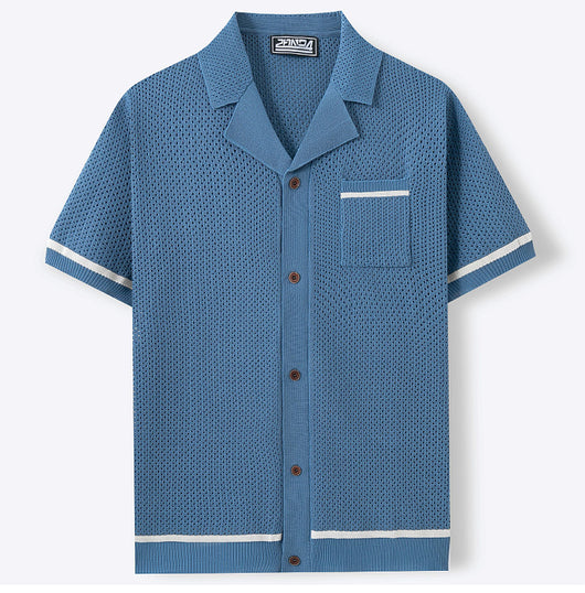 Playera de Punto Calada para Hombre - Estilo Casual Verano - Image 12
