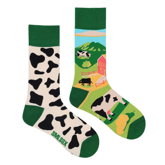 Calcetines Retro Asimétricos para Parejas - Algodón Cómodo Unisex