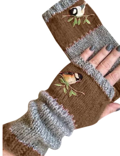 Guantes Cálidos para Mujer con Costuras y Bordados Elegantes - Image 9