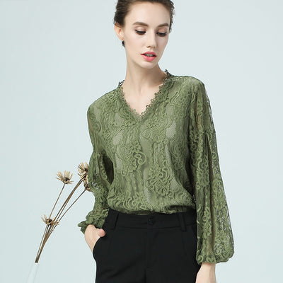 Blusa Larga Cuello V Suelta y Elegante para Mujer - Image 4