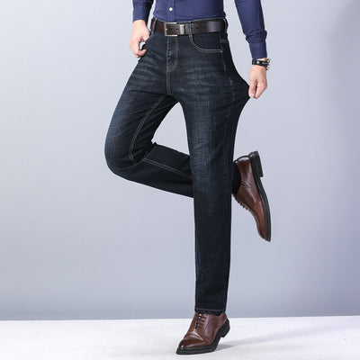 Pantalones Vaqueros Business Casual con Elastano Ajuste Recto