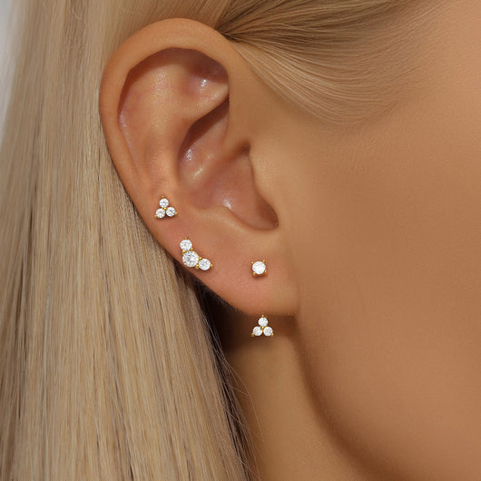 Aretes de Plata Esterlina 925 con Zirconia Geométrica y Borla para Uso Diario - Image 19