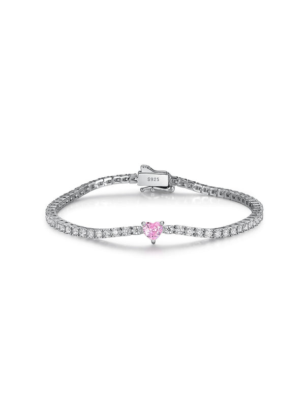Pulsera de Plata S925 con Moissanita en Forma de Corazón - Image 5
