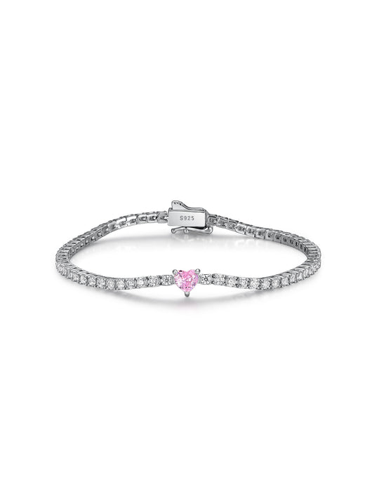 Pulsera de Plata S925 con Moissanita en Forma de Corazón - Image 5