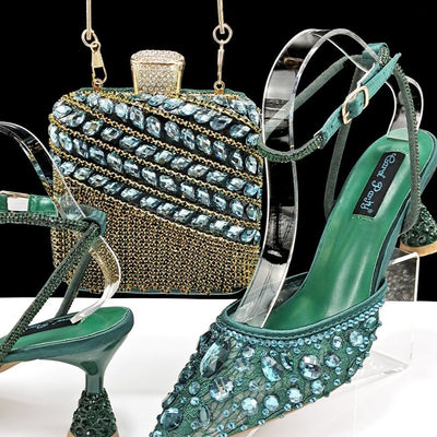 Sandalias de Tacón Alto con Strass y Bolso a Juego con Borlas 3D - Image 10