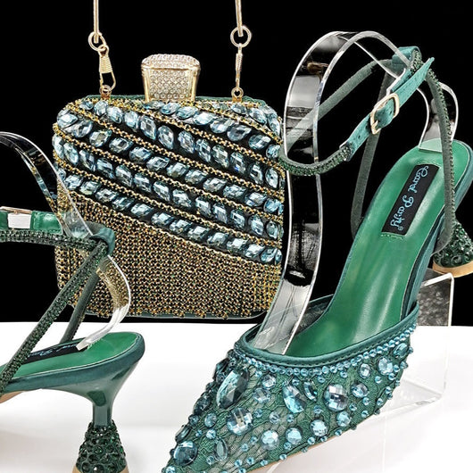 Sandalias de Tacón Alto con Strass y Bolso a Juego con Borlas 3D - Image 10