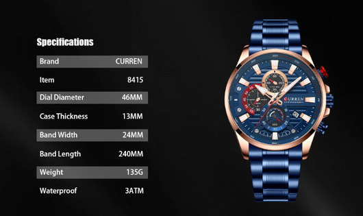Reloj Deportivo de Acero Inoxidable con Seis Esferas - Cuarzo Precisión - Image 13