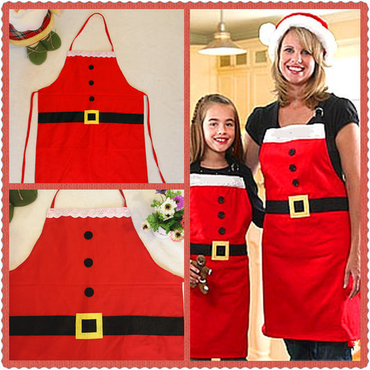 Delantal Navideño Rojo para Mujer - Perfecto para Cocina y Regalos
