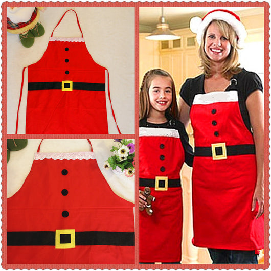 Delantal Navideño Rojo para Mujer - Perfecto para Cocina y Regalos
