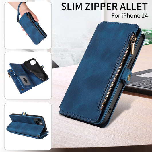 Funda Cartera Tipo Flip con Cierre para Teléfono en Cuero - Image 12