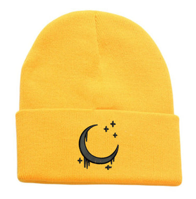 Gorro de Lana Tejido con Diseño de Luna y Estrellas para Otoño Invierno - Image 13