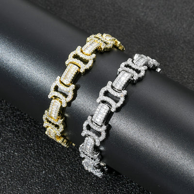 Pulsera Hip Hop para Hombre con Circonitas Cuadradas y Redondas Incrustadas - Image 5