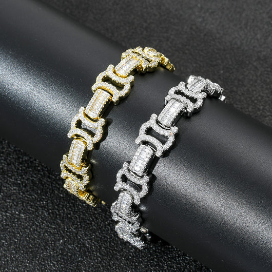 Pulsera Hip Hop para Hombre con Circonitas Cuadradas y Redondas Incrustadas - Image 5