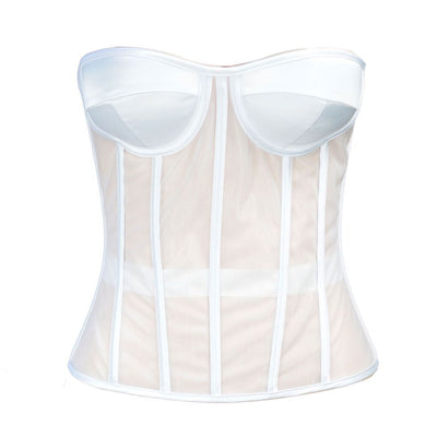 Corpiño Nupcial Transparente con Malla Elegante - Image 8