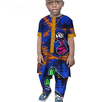 Conjunto Africano de Algodón Estampado - Camiseta y Pantalón - Image 6