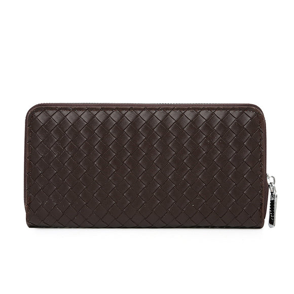 Cartera de Cuero para Hombre con Patrón Tejido