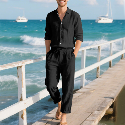 Conjunto de Dos Piezas: Camisa Suelta de Manga Larga y Pantalón Cómodo - Image 19