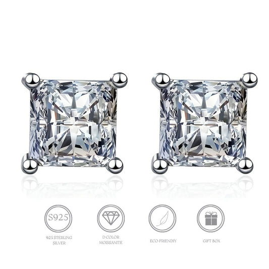 Aretes de Plata 925 con Moissanita - Diseño Moderno para Uso Diario - Image 2