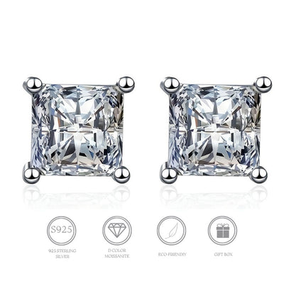 Aretes de Plata 925 con Moissanita - Diseño Moderno para Uso Diario - Image 2