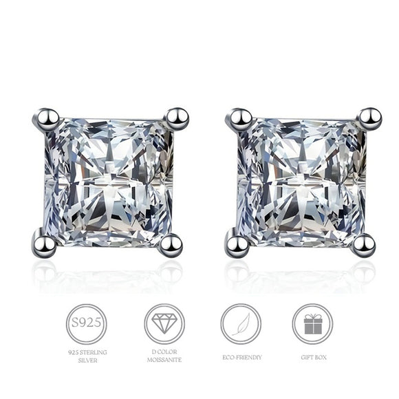 Aretes de Plata 925 con Moissanita - Diseño Moderno para Uso Diario