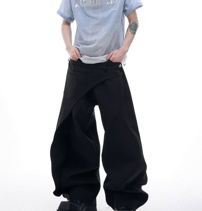 Pantalones Casuales con Detalles de Costura Mixta y Hebilla Metálica - Image 13