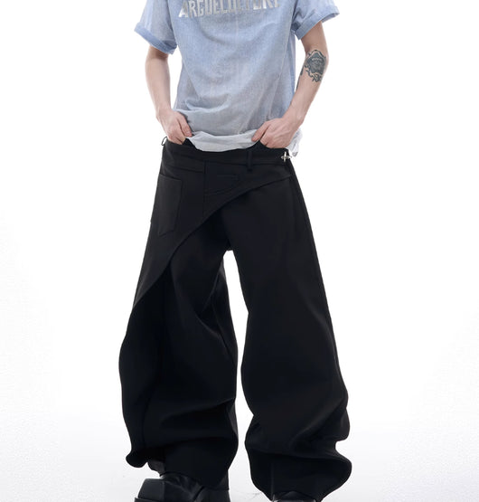 Pantalones Casuales con Detalles de Costura Mixta y Hebilla Metálica - Image 13