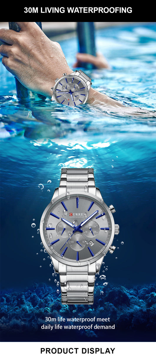 Reloj de Negocios Impermeable para Hombre con Calendario de Seis Manecillas - Image 15