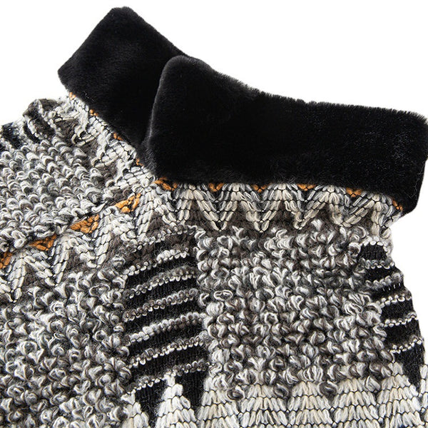 Poncho Cuello Alto Tejido para Otoño e Invierno