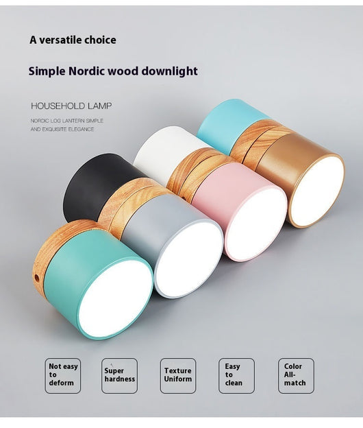 Lámpara de Madera Maciza para Pasillo y Balcón - Diseño Minimalista Macaron - Image 18