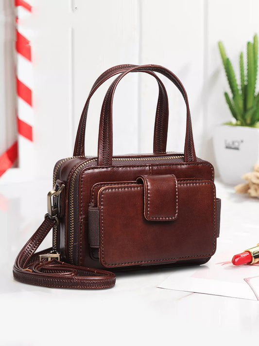 Bolsa Mensajera Mini de Cuero para Mujer - Diseño Versátil y Moderno