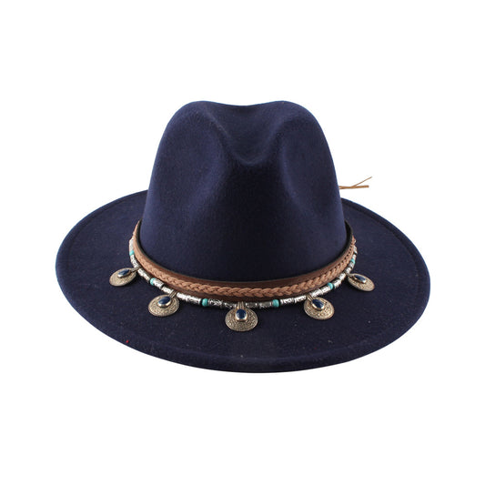 Sombrero Jazz Retro Inglés de Fieltro para Otoño e Invierno