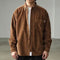 Camisa Cargo Vintage de Pana Suelta para Hombre