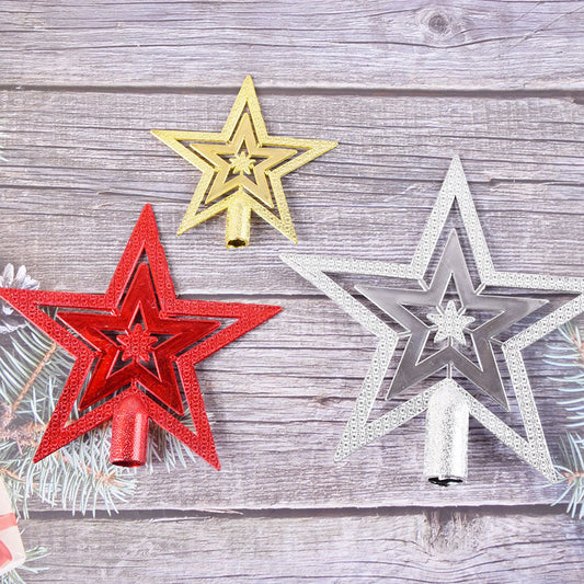 Estrella de Cinco Puntas para Árbol de Navidad - Acabado Cromado Triple Capa