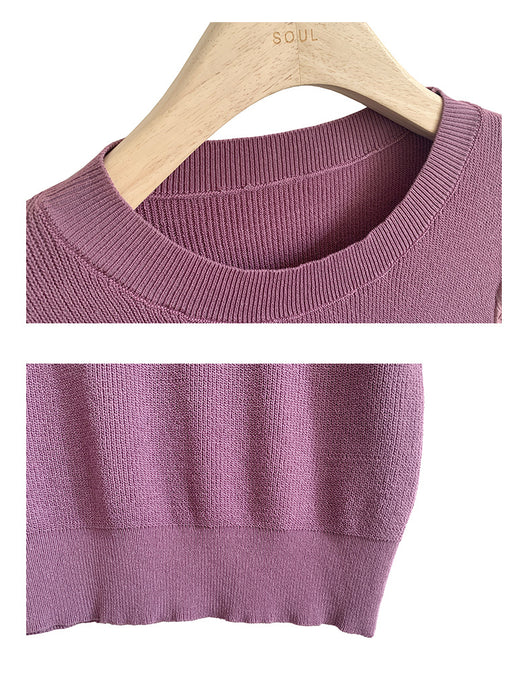 Blusa de Punto con Cuello Redondo y Mangas Abullonadas - Image 18