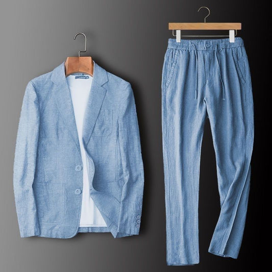 Traje Business-Casual de Lino 100% para Hombre - Ligero y Transpirable