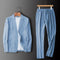 Traje Business-Casual de Lino 100% para Hombre - Ligero y Transpirable