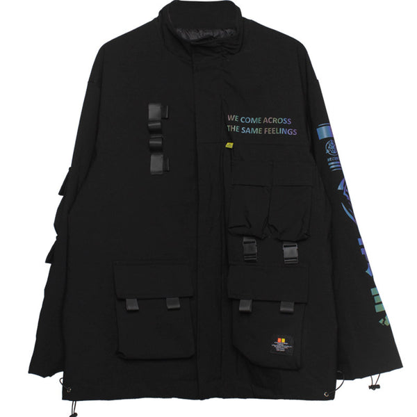 Abrigo Funcional Impermeable con Capucha y Detalles Reflectantes