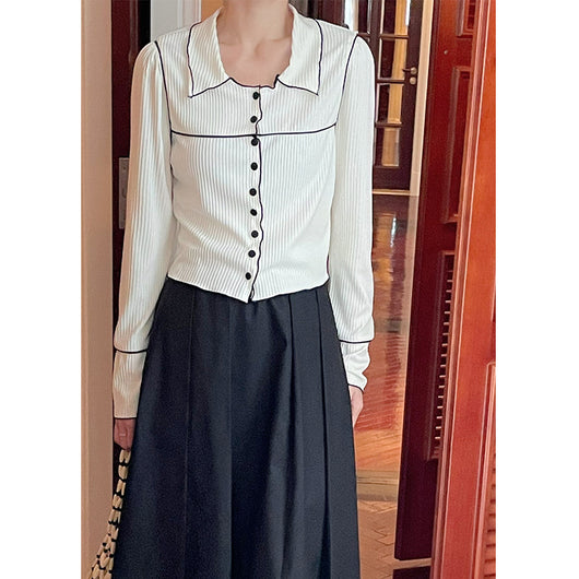 Camisa de Algodón Stretch con Solapa - Diseño Moderno para Mujer - Image 6