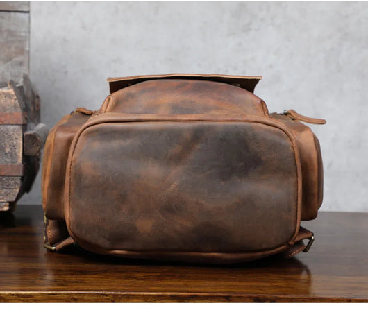 Mochila de Cuero Vintage Crazy Horse de Gran Capacidad - Image 12