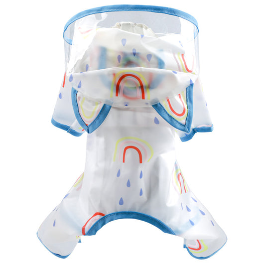 Poncho Impermeable Arcoíris Transparente para Mascotas - Image 3