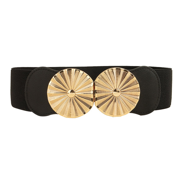 Cinturón Elástico Ancho para Mujer con Hebilla Metálica Circular - Image 20